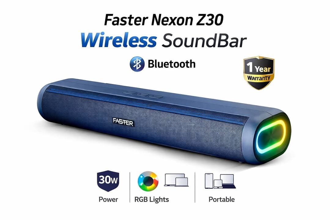 Faster Nexon Z30 Portable 30W Bluetooth Soundbar Wireless Speaker RGB Lights