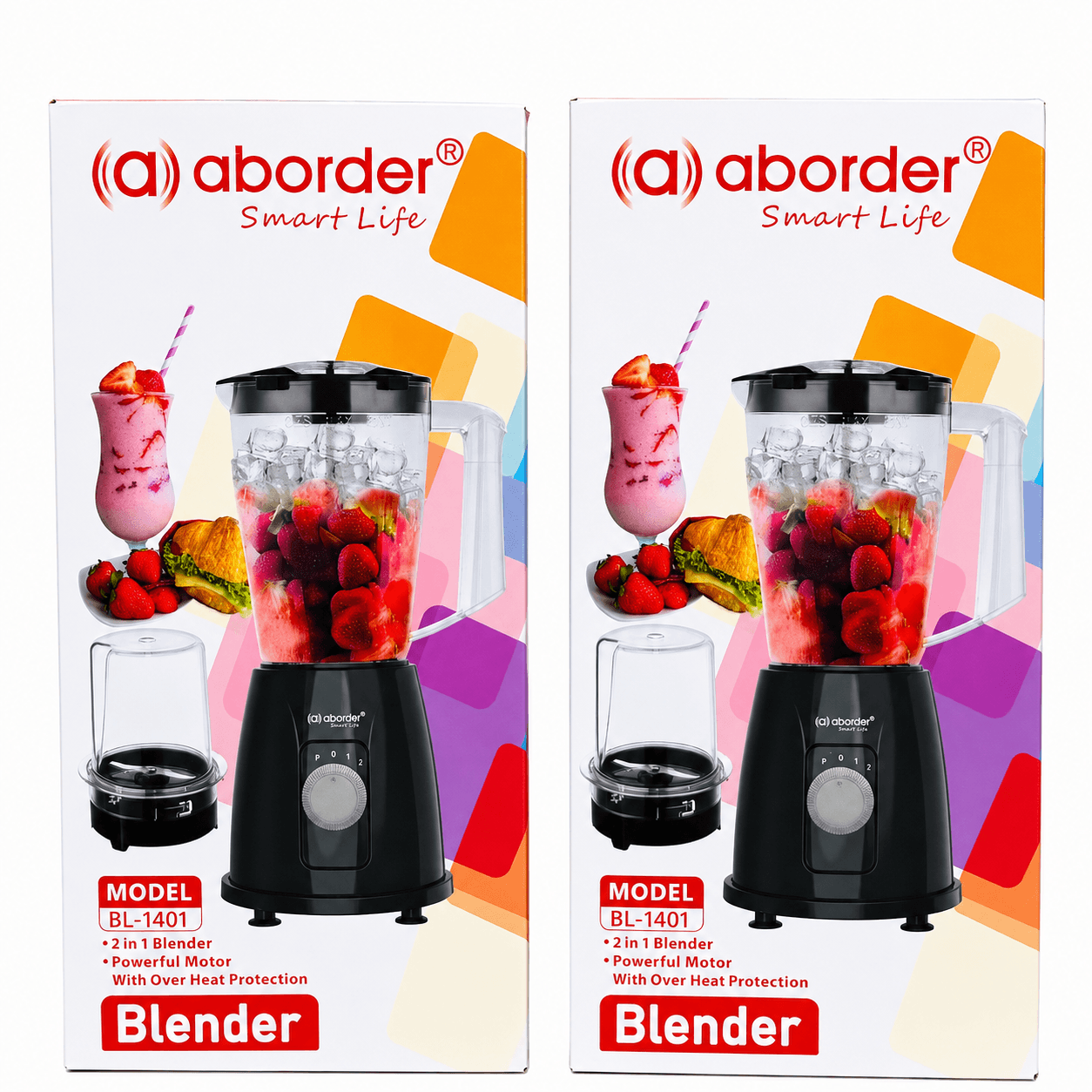 Aborder BL-1401 2 in 1 Blender with Powerful Motor and Overheat Protection