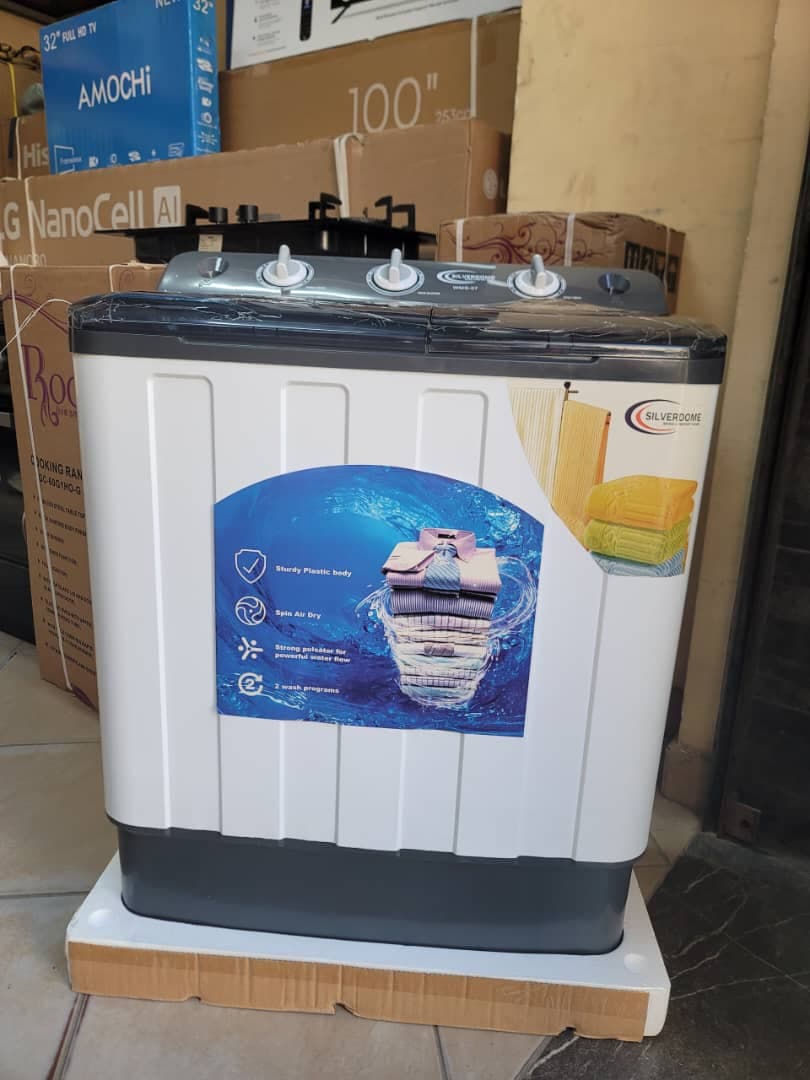 SilverDome 7.5kg Twin Tub Washing Machine Semi Automatic Spin Air Dry