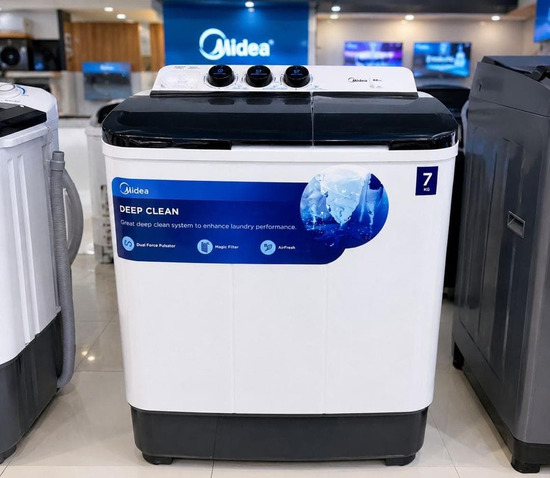 Midea 7kg Twin Tub Washing Machine Semi Automatic Deep Clean Dual Force Pulsator