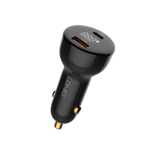 LDNIO C101 100W Fast Car Charger USB-C PD 100W + USB-A QC3.0 30W with 1m USB-C to USB-C Cable