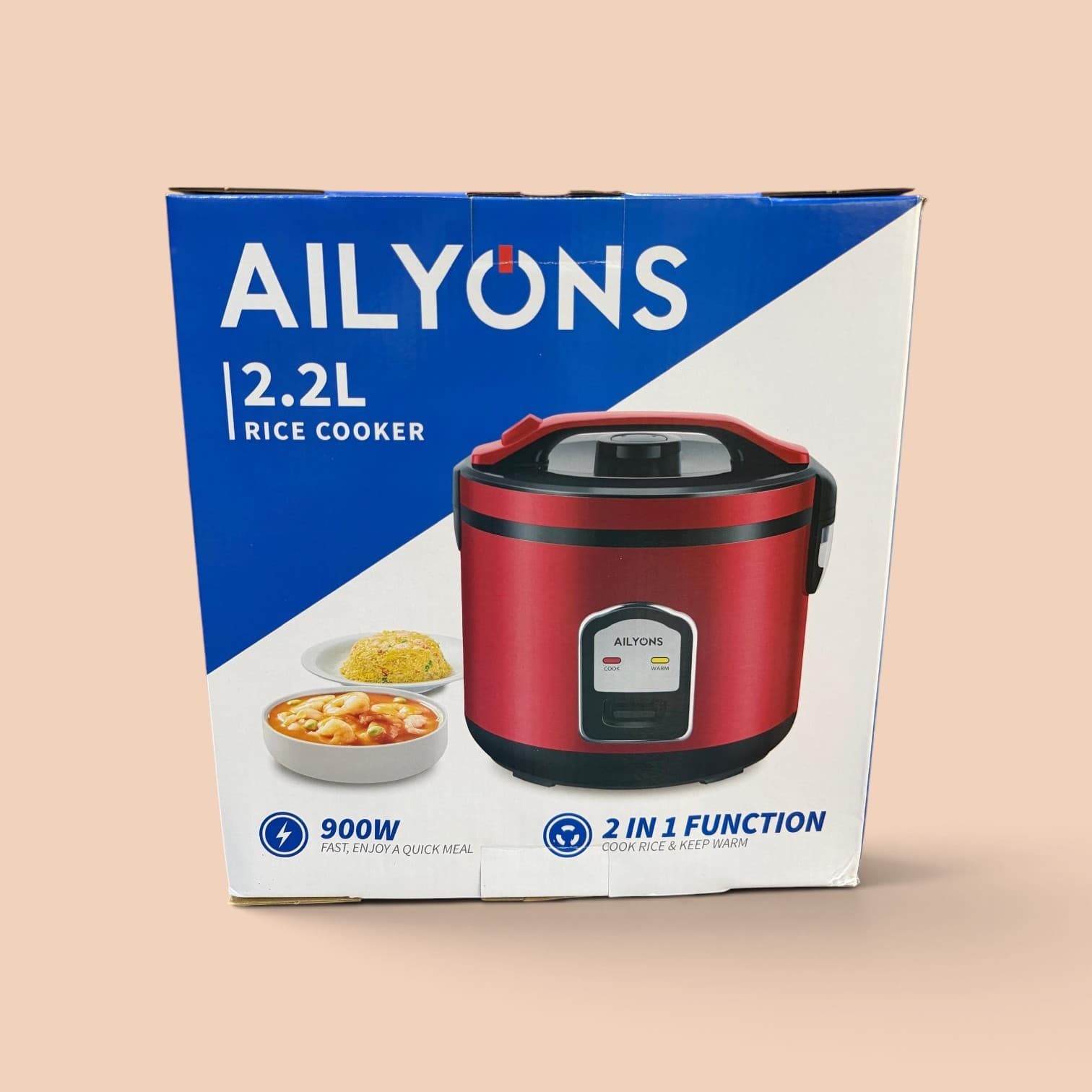 Ailyons 2.2L Rice Cooker 900W 2 in 1 Tanzania