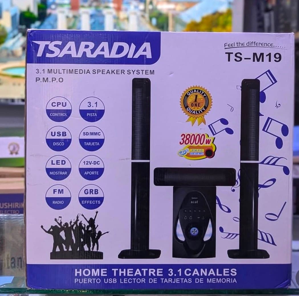 Tsaradia TS-M19 3.1 Home Theatre Bluetooth USB FM LED Tanzania