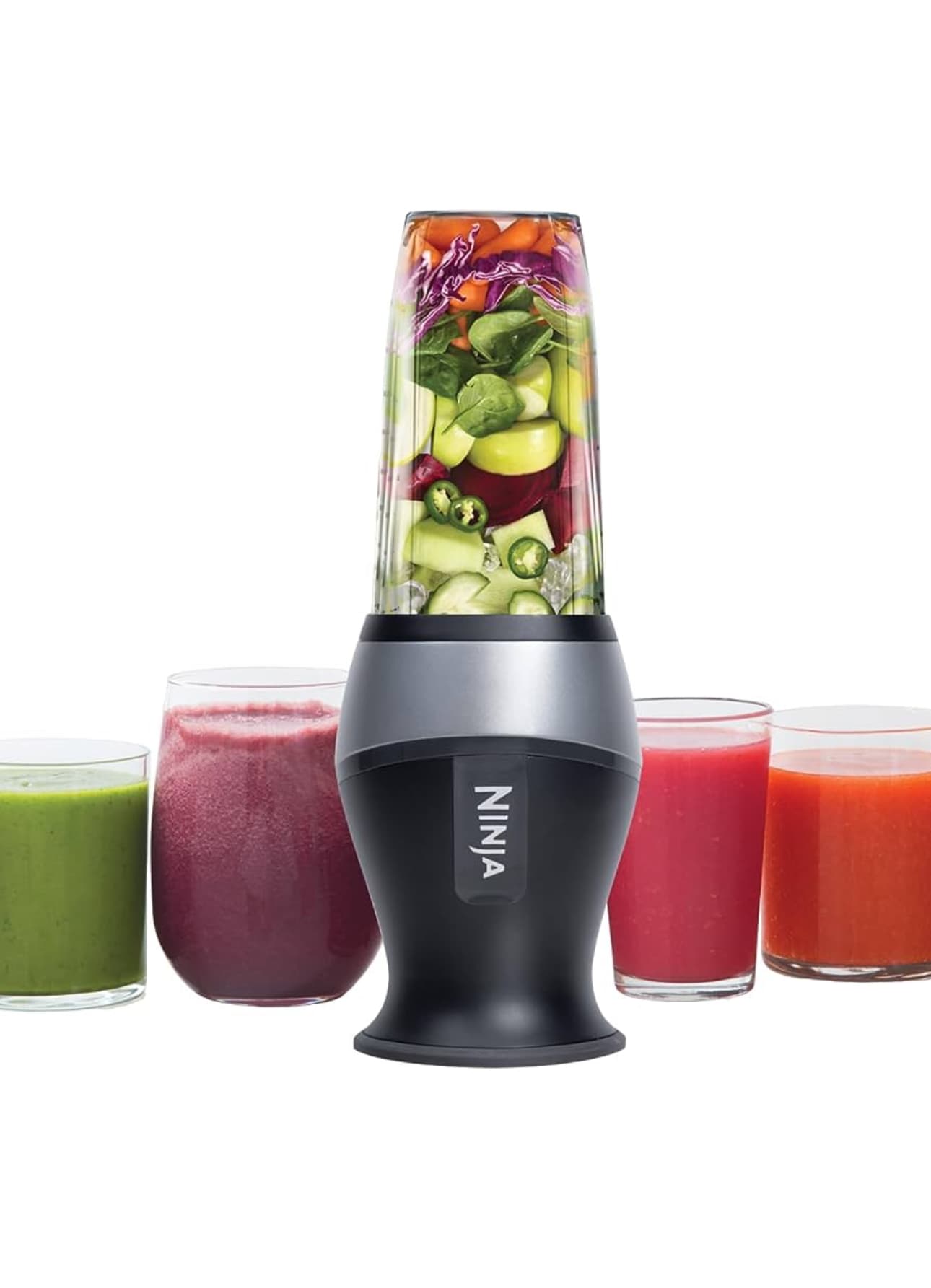 Ninja QB3001SS Ninja Fit Compact Personal Blender, Shakes, Smoothies, Food Prep, and Frozen Blending, 700-Watt Base and (2) 16-oz. Cups & Spout Lids, Black