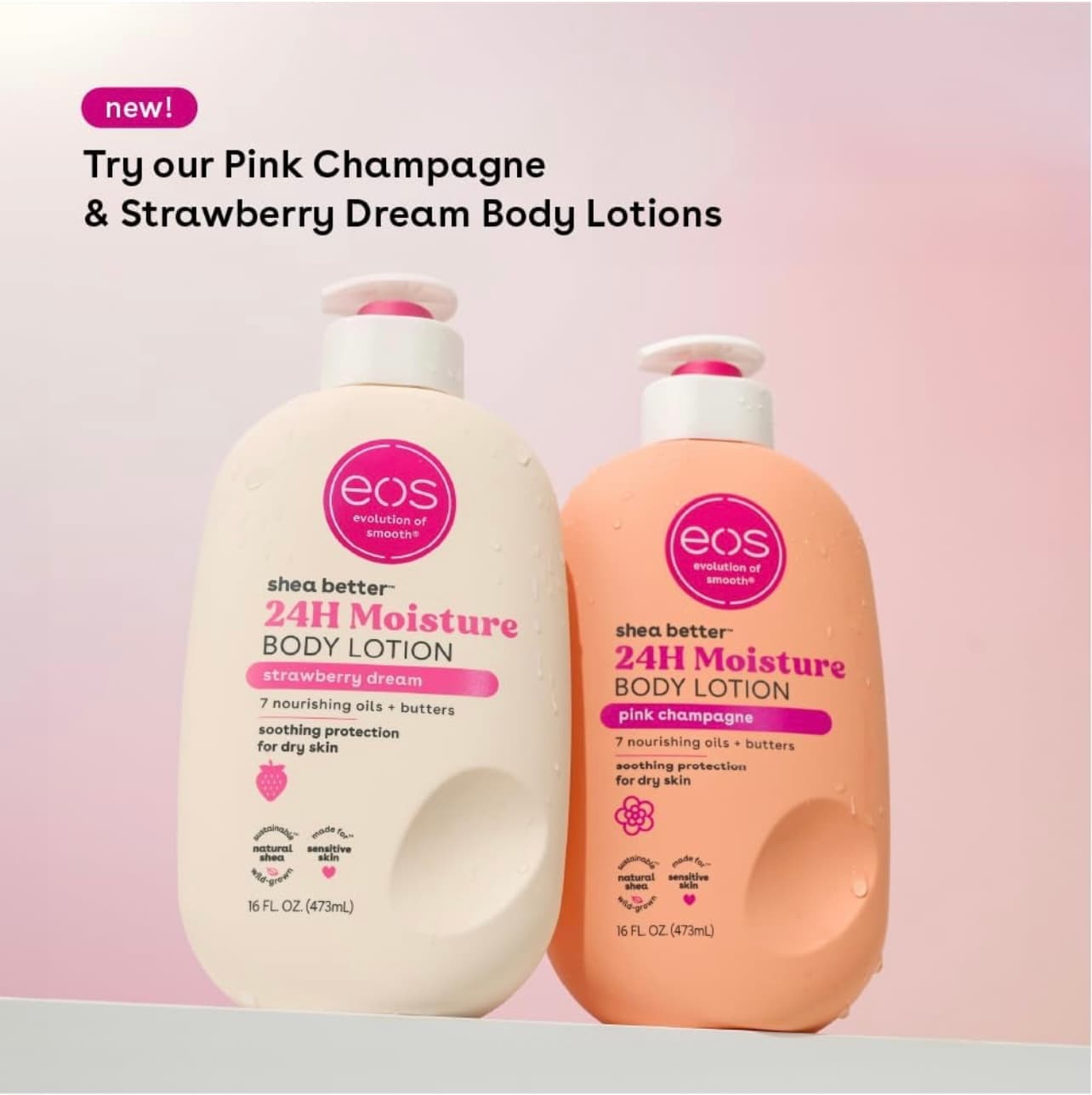 eos Shea Better Body Lotion- Vanilla Cashmere, 24-Hour Moisture Skin Care
