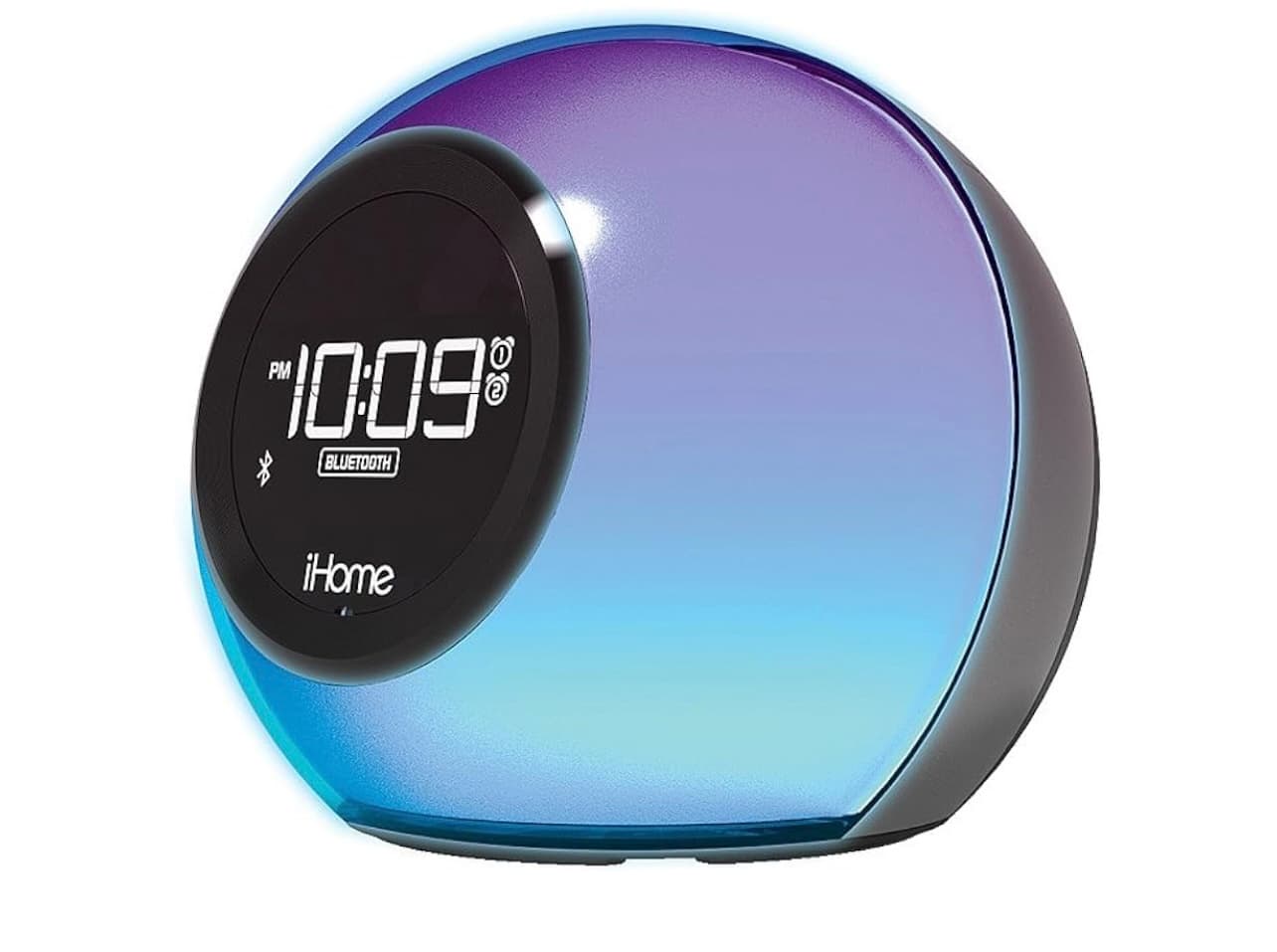 iHome Alarm Clock Radio with Bluetooth Speaker and Color Changing Lamp