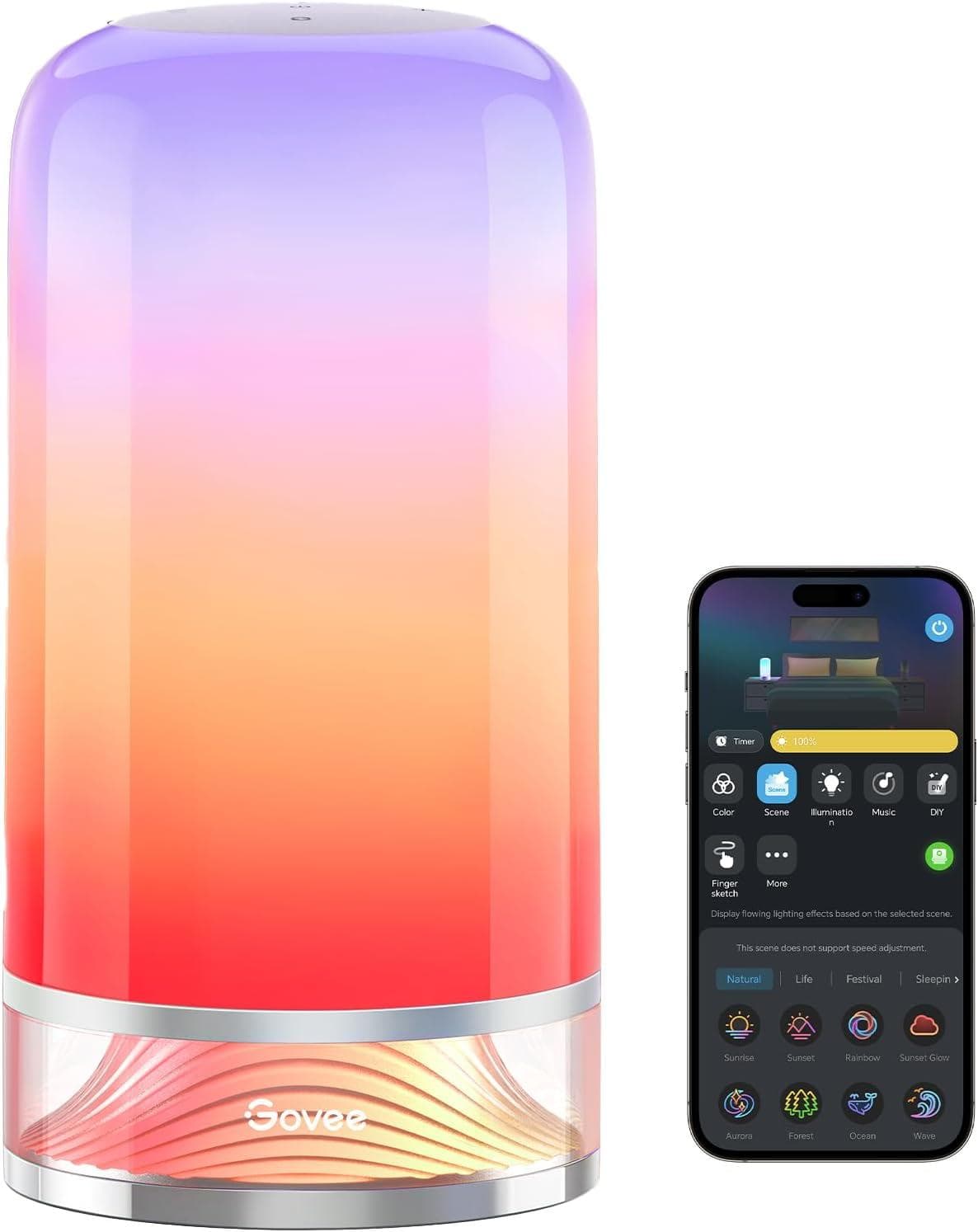 Govee RGBIC Smart Table Lamp 2, Touch Bedside Small Table Lamp Compatible