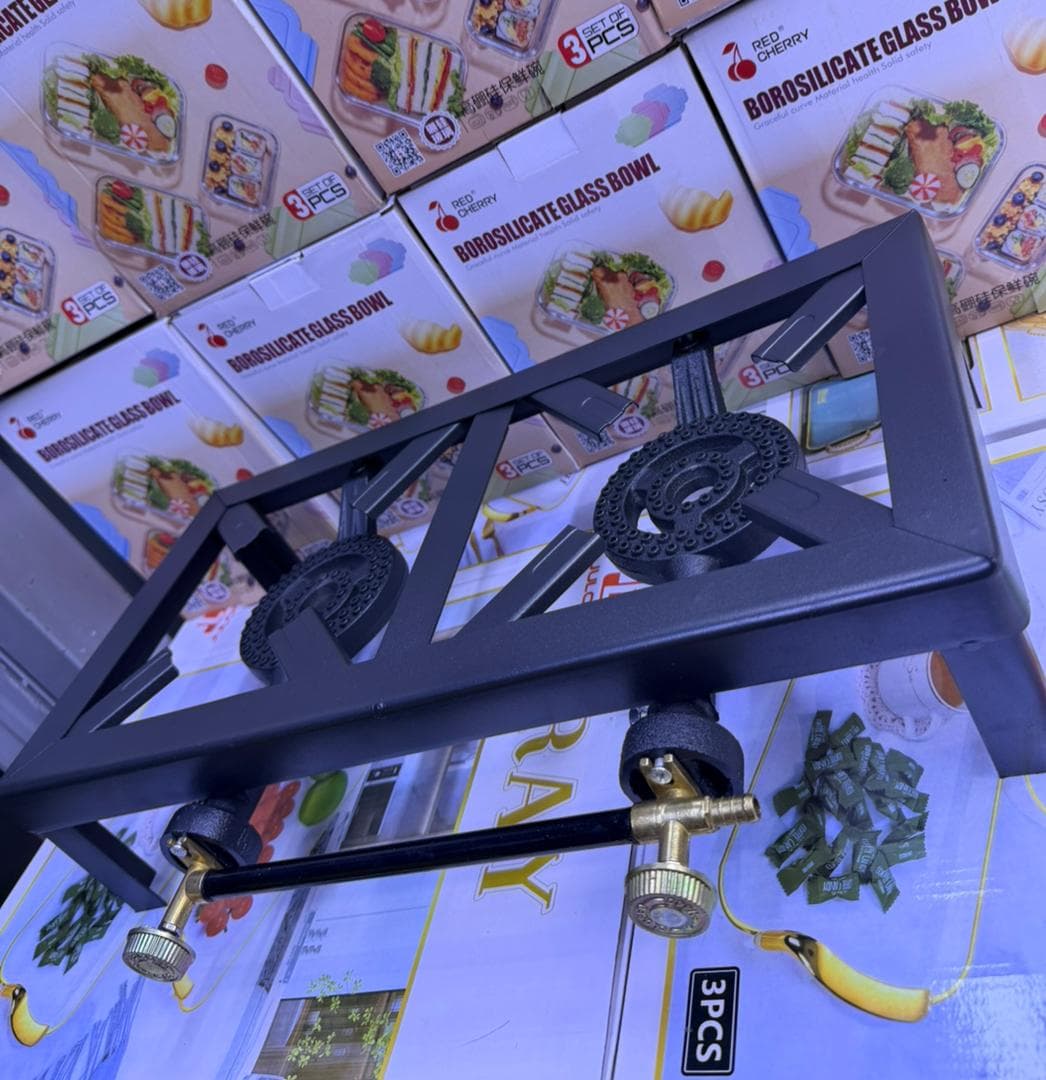 2-BURNER CAST IRON GAS COOKER