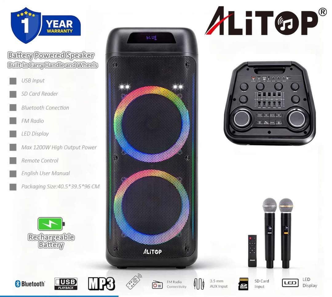 ALITOP RECHARBLE SPEAKER BL D12
