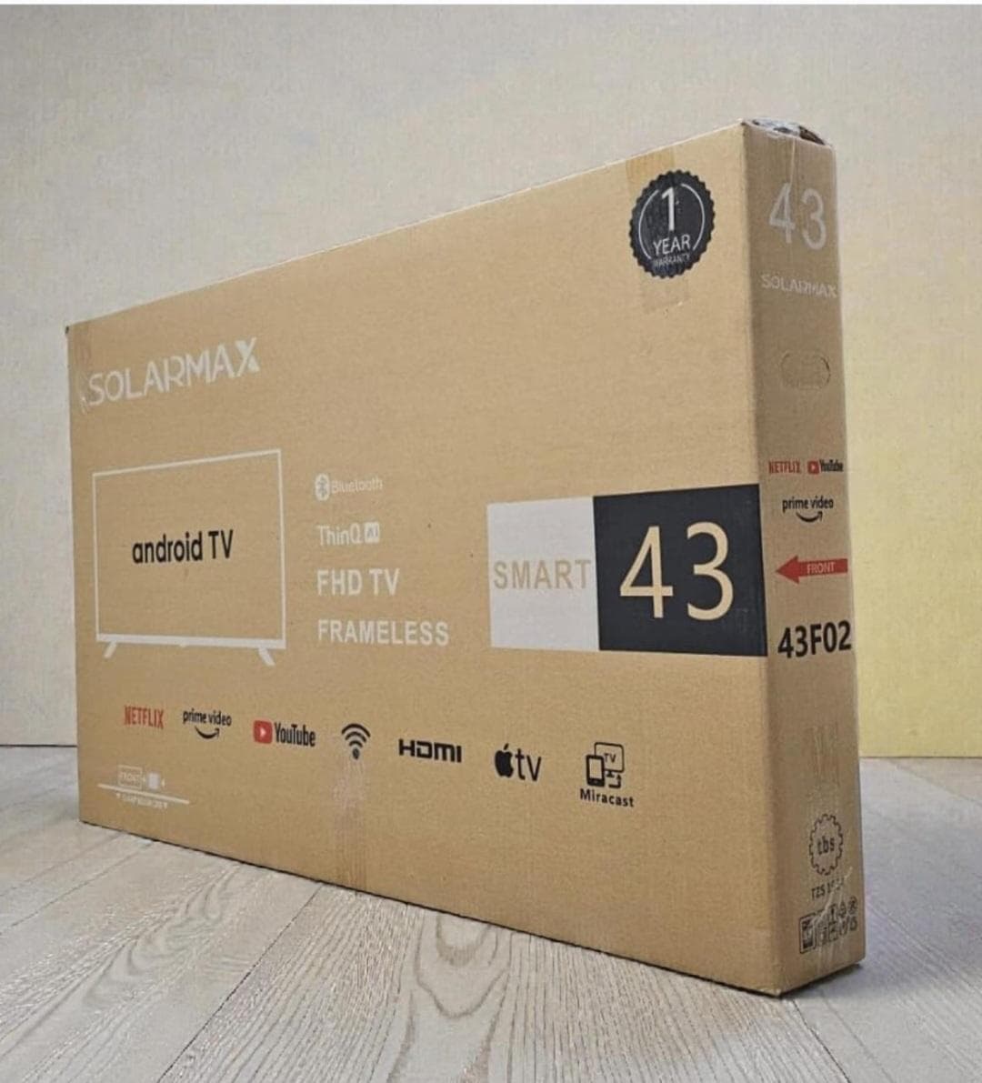 Solarmax smart frameless tv 43"