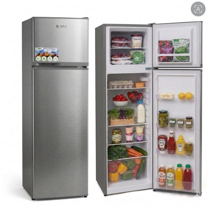 SPJ 166L Double Door Refrigerator – Premium Silver