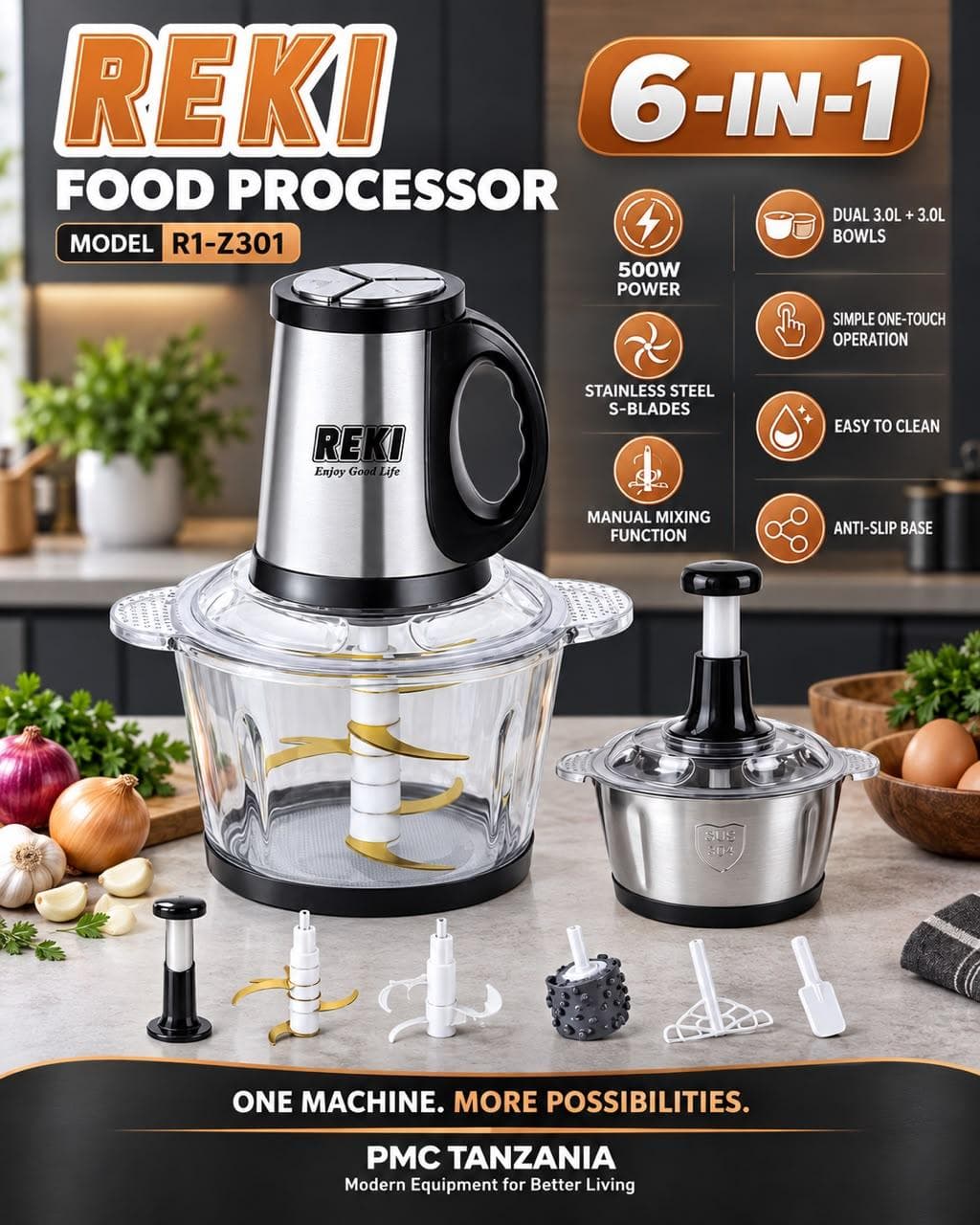 MASHINE YA KUANDAA CHAKULA (FOOD PROCESSOR)-REKI