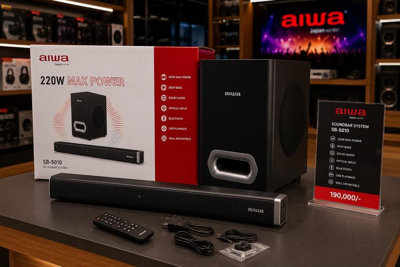 Aiwa SB 5010 is a popular 4.1-channel soundbar system that delivers a powerful audio boost for TVs and home entertainment